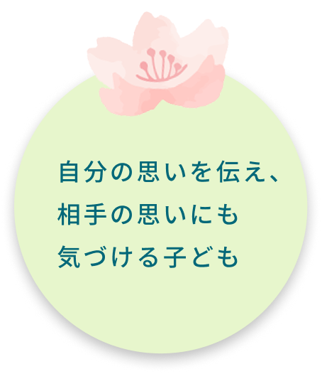 保育目標１「自分の思いを伝え、相手の思いにも気づける子ども」
